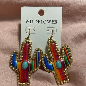 Sarape cactus earrings